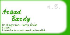 arpad bardy business card