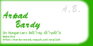 arpad bardy business card